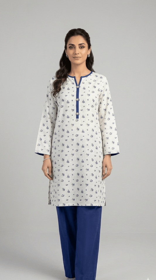 BlueBell 2Pc – Premium Self Lawn Co-ord Set