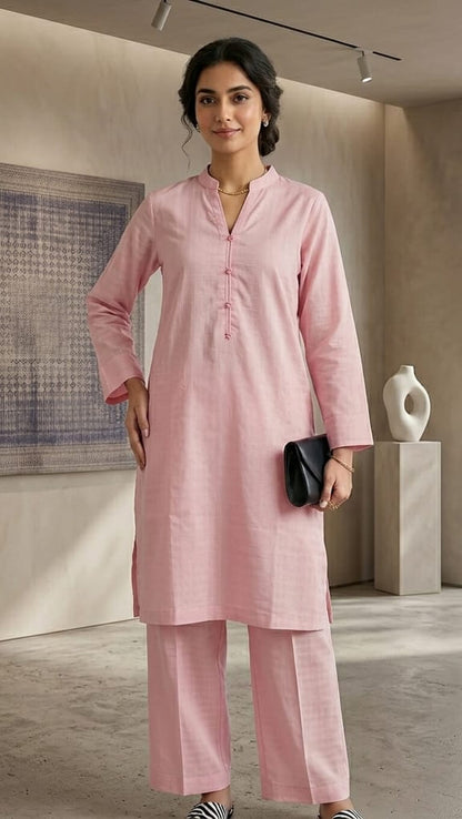 Blush Crush – Pink Lawn Doria Co-ord Set (2PC)