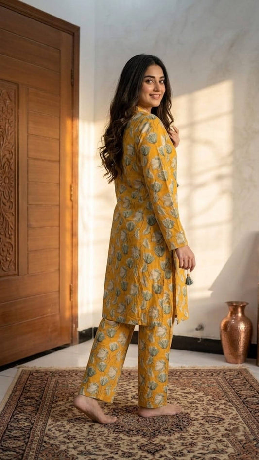 Saffron Tulip – Elegant Printed Lawn Suit