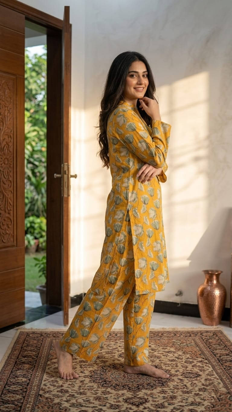 Saffron Tulip – Elegant Printed Lawn Suit