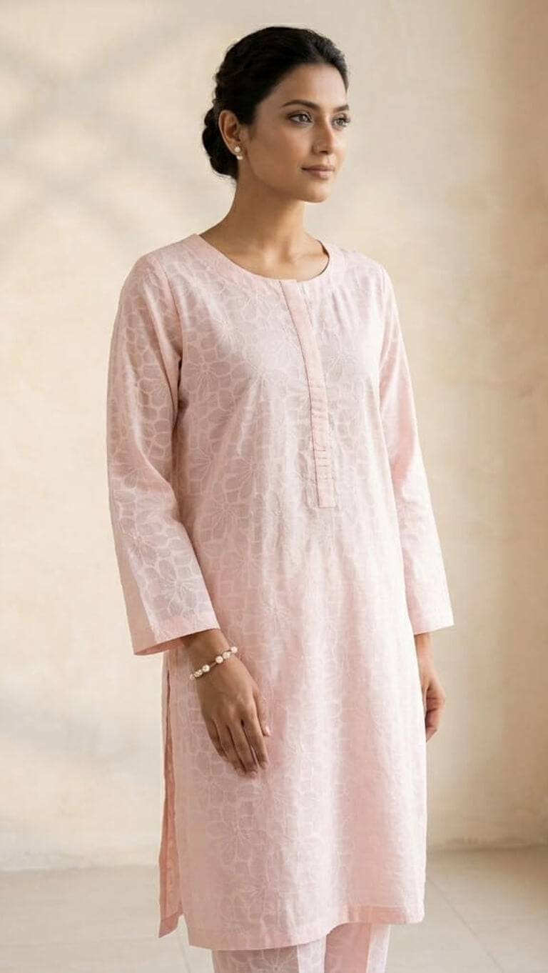 Peach Blossom – Floral Cotton Co-ord Set (2PC)