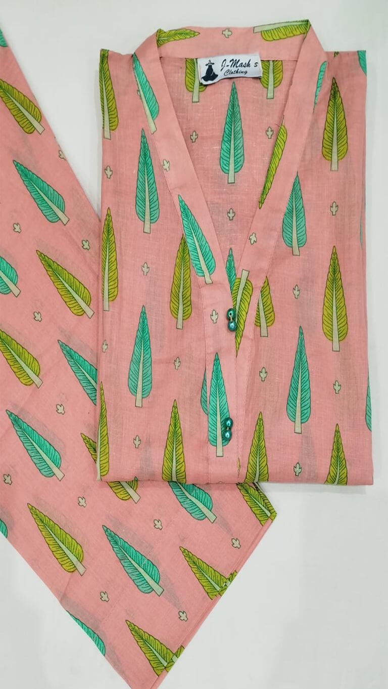 Pastel Peach Pearl Embellished Lawn Suit