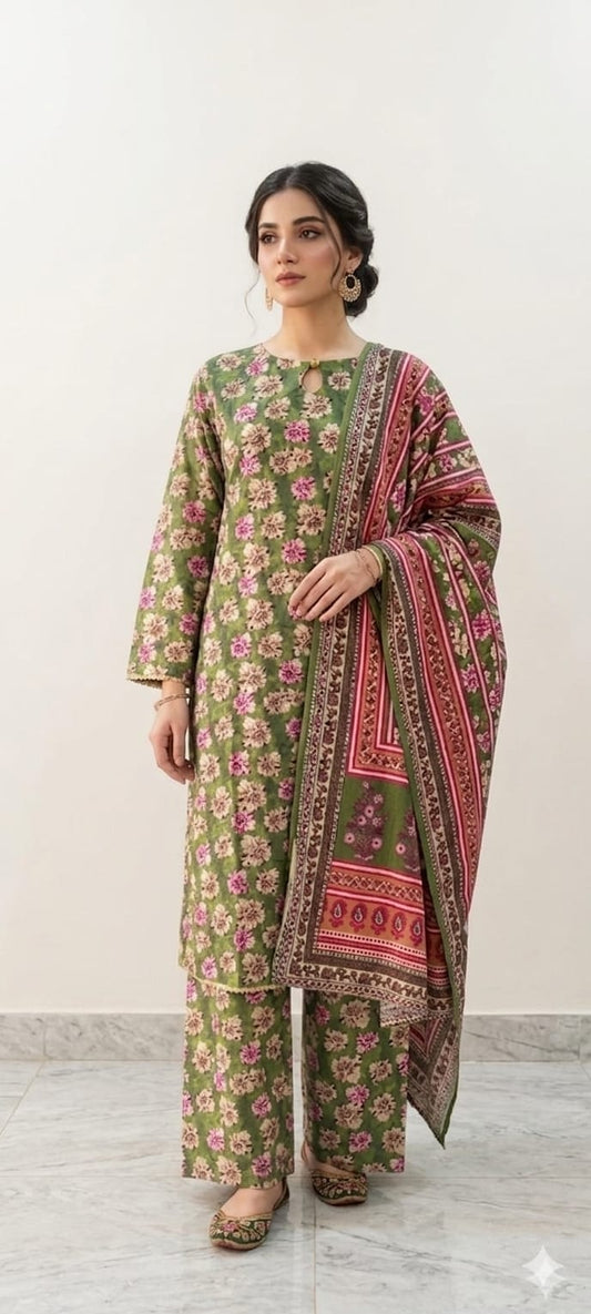 Embroidered Lawn Suit - Premium Stitched