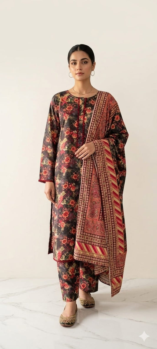 Printed Lawn Suit - Elegant Stitched Collection